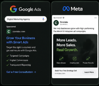 Google Ads campaign mockup