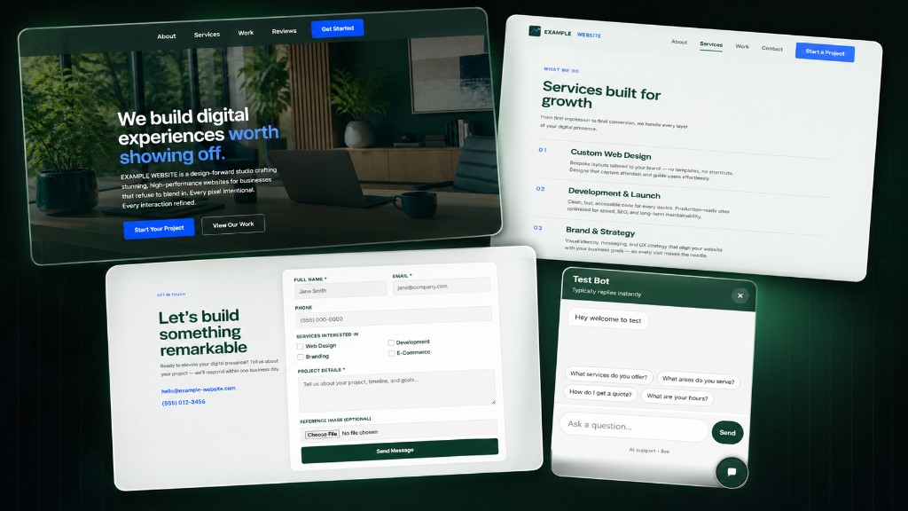 Website design mockups